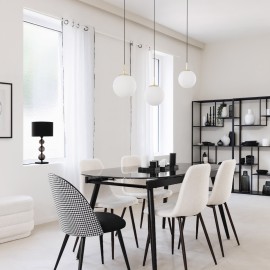 Chaise De Table Bouclette Roka Blanc Atmosphera 2