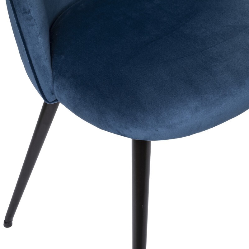 Chaise De Table Slano En Velours Bleu Atmosphera