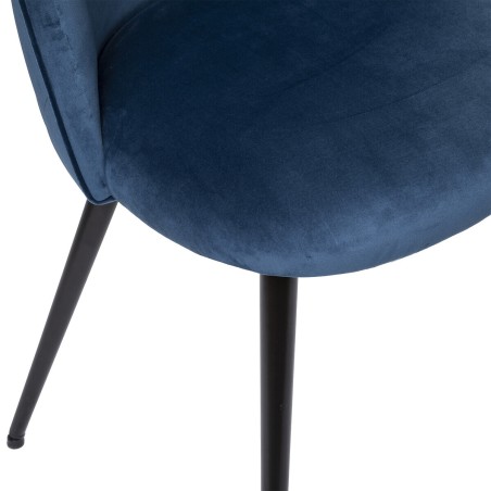 Chaise De Table Slano En Velours Bleu Atmosphera