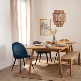 Chaise De Table Slano En Velours Bleu Atmosphera 2