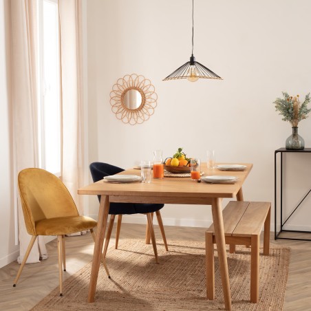 Chaise De Table Velours Ocre Atmosphera