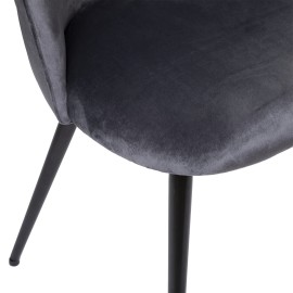 Chaise De Table Velours Gris Atmosphera 2
