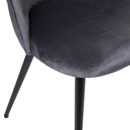 Chaise De Table Velours Gris Atmosphera