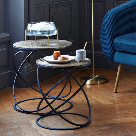 Lot De 2 Tables D'appoint Etnik Cuivre Atmosphera