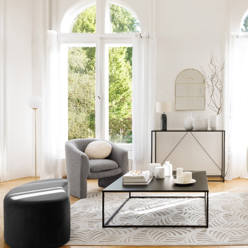 Fauteuil Kunjo Bouclette Gris Atmosphera