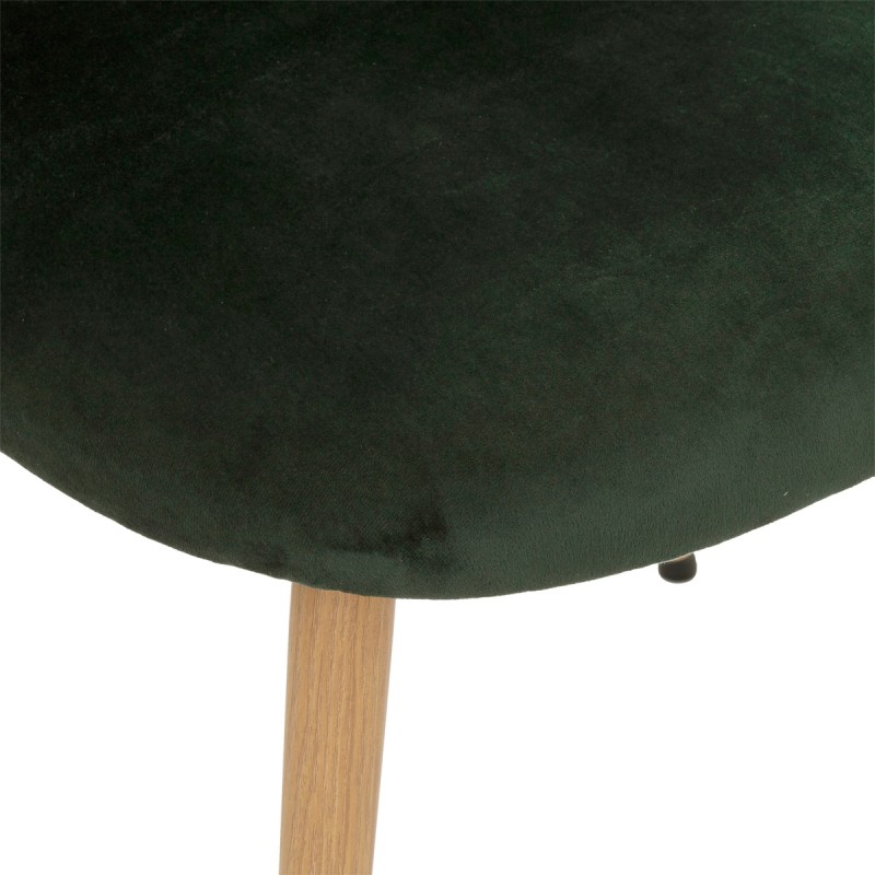 Chaise De Table Slano En Velours Vert Atmosphera