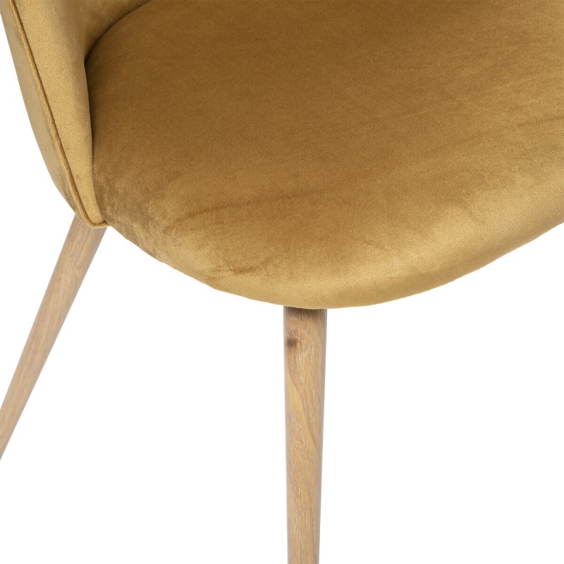 Chaise De Table Slano En Velours Jaune Cumin Atmosphera