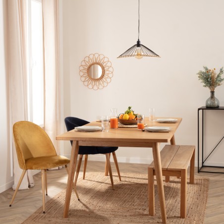 Chaise De Table Slano En Velours Jaune Cumin Atmosphera