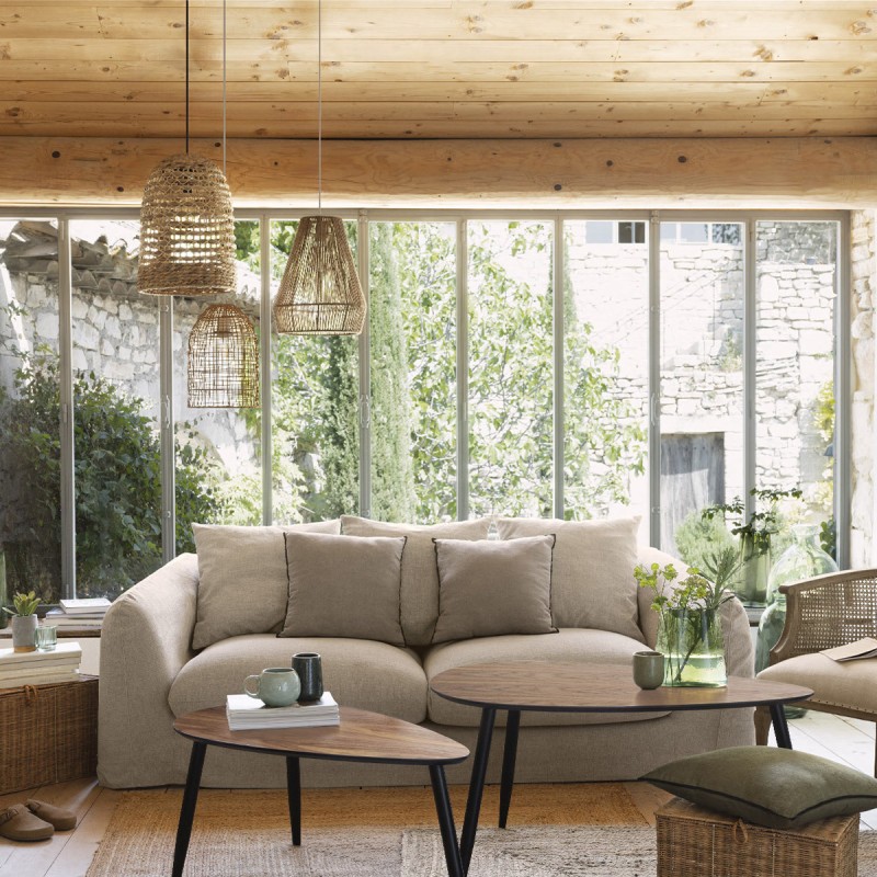 Lot De 2 Tables Basses Grand Modèle Mileo Noyer Atmosphera