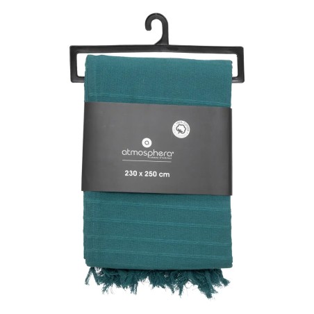 Jeté De Lit 230x250 Bleu Canard Atmosphera