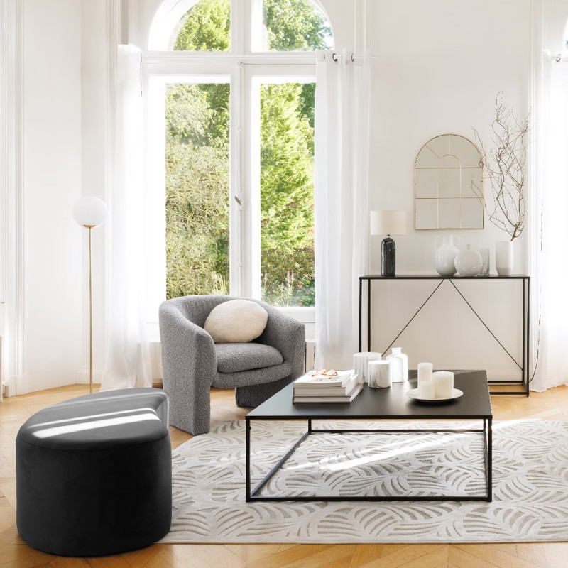 Banc En Velours Malone Gris Atmosphera