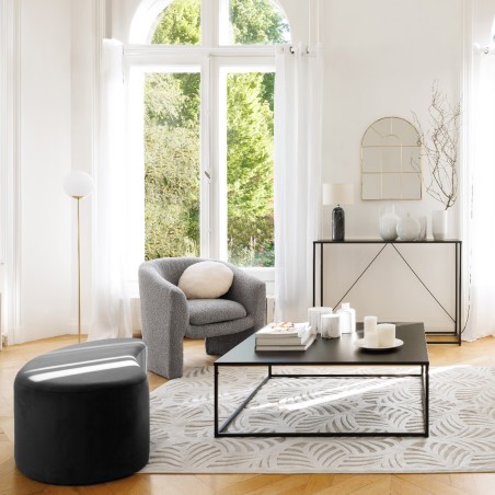 Banc En Velours Malone Gris Atmosphera