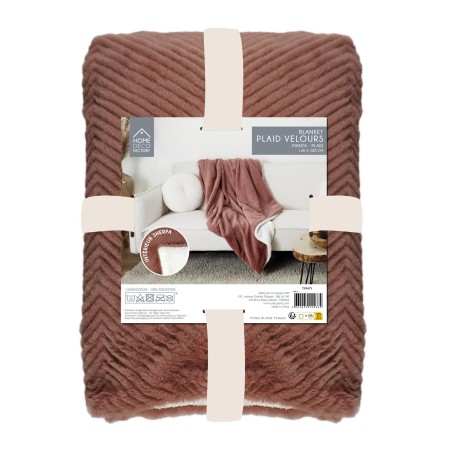 Plaid Imitation Fourrure Rose Sherpa 140x200 - Home Deco Factory