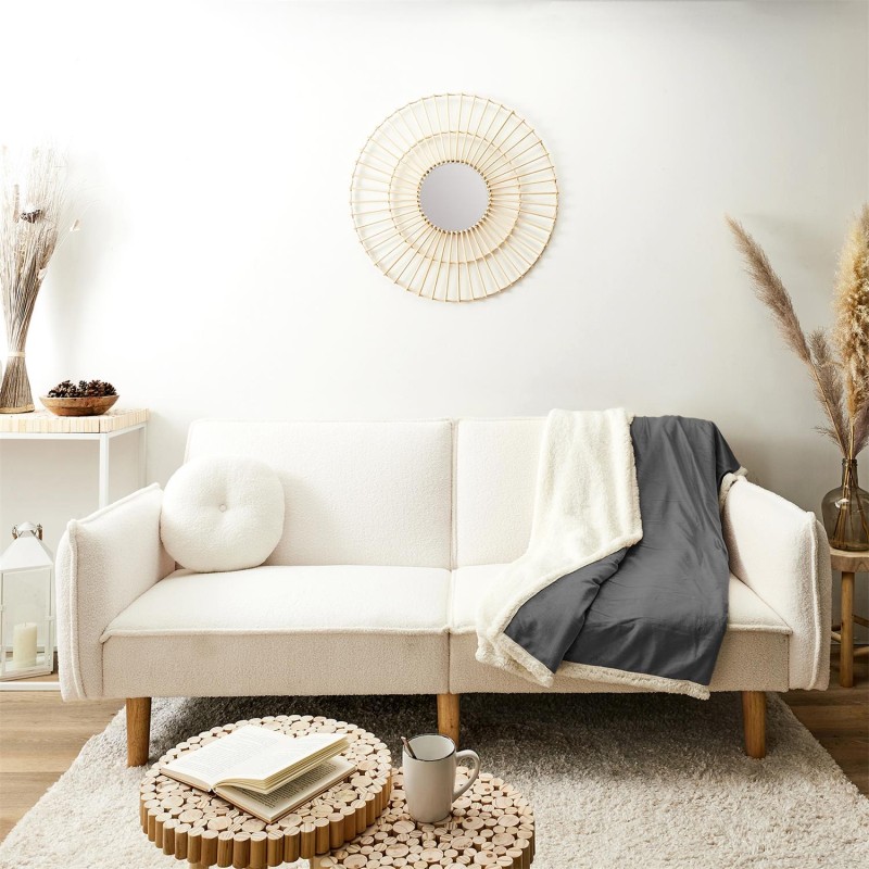 Plaid Microfibre Sherpa 125x150 Gris - Home Deco Factory