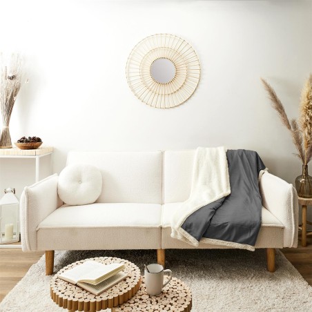 Plaid Microfibre Sherpa 125x150 Gris - Home Deco Factory