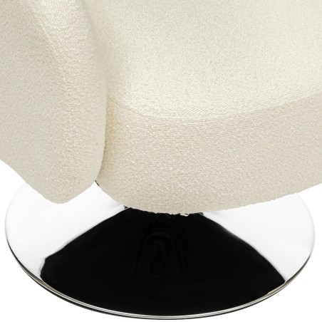 Fauteuil Pivotant En Velours Edith Blanc Atmosphera