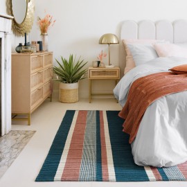 Tapis Collectionneur 120x170 Coton Bleu Canard Atmosphera 2