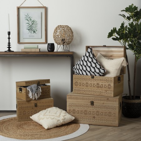 Tapis Rond À Bordure D120 Jute Blanc Atmosphera