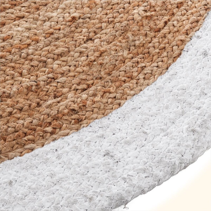 Tapis Rond À Bordure D120 Jute Blanc Atmosphera