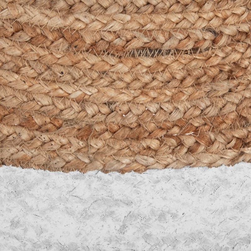 Tapis Rond À Bordure D120 Jute Blanc Atmosphera