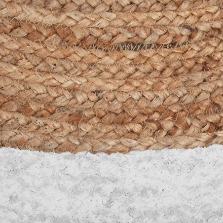 Tapis Rond À Bordure D120 Jute Blanc Atmosphera