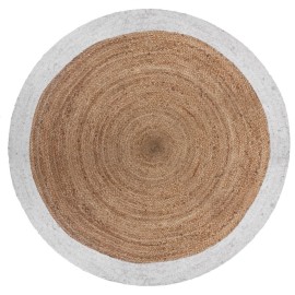 Tapis Rond À Bordure D120 Jute Blanc Atmosphera