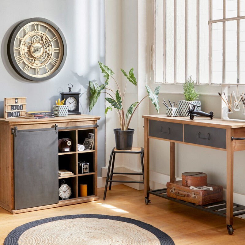 Tapis Rond À Bordure D120 Jute Noir Atmosphera