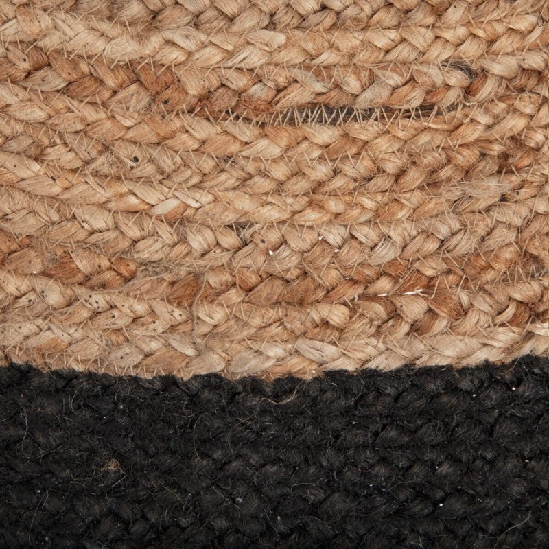 Tapis Rond À Bordure D120 Jute Noir Atmosphera