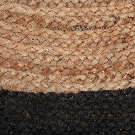 Tapis Rond À Bordure D120 Jute Noir Atmosphera