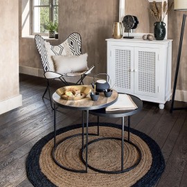 Tapis Rond À Bordure D120 Jute Noir Atmosphera 2
