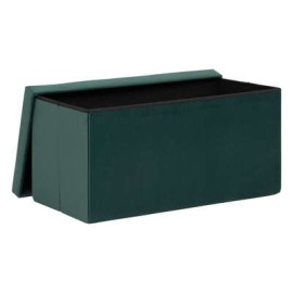 Pouf Pliant Tess En Velours Vert Atmosphera 2