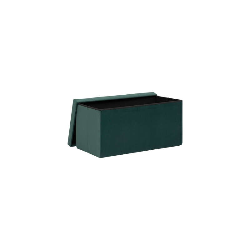 Pouf Pliant Tess En Velours Vert Atmosphera
