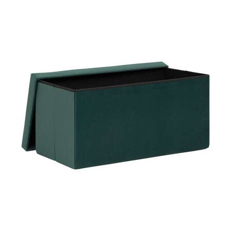 Pouf Pliant Tess En Velours Vert Atmosphera