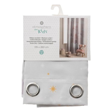 Rideau Pour Enfant Occultant Château 135x260 Rose Atmosphera For Kids