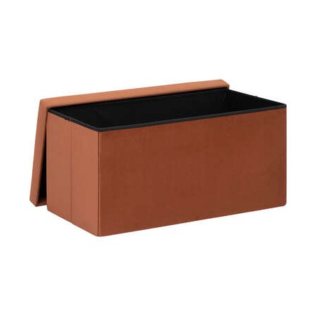 Pouf Pliant Tess En Velours Ambre Atmosphera