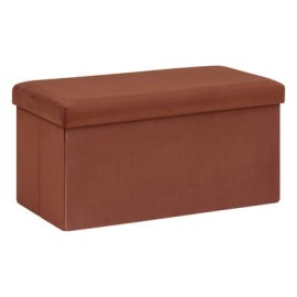 Pouf Pliant Tess En Velours Ambre Atmosphera