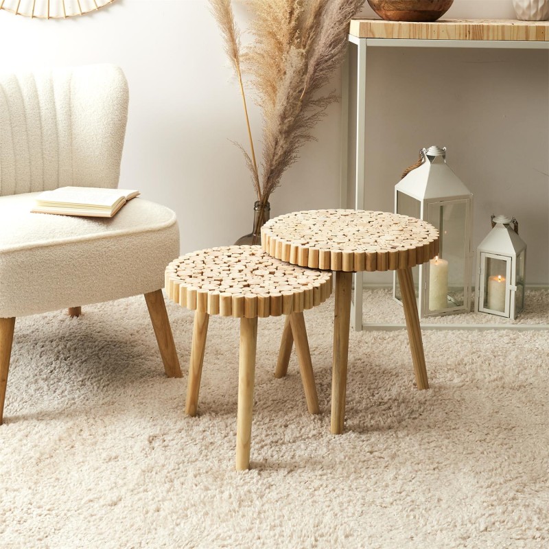 Lot de 2 Tables gigognes Rondin Home Deco Factory