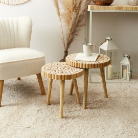 Lot de 2 Tables gigognes Rondin Home Deco Factory 2