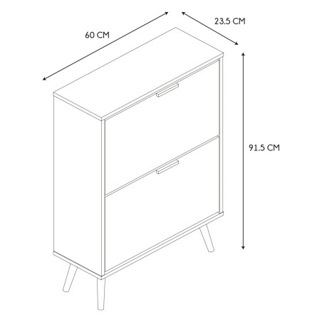 Meuble À Chaussures 2 Portes Blanc Home Deco Factory