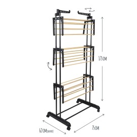 Étendoir Effet Bois 3 Étages Home Deco Factory 2