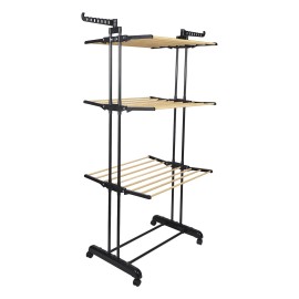 Étendoir Effet Bois 3 Étages Home Deco Factory