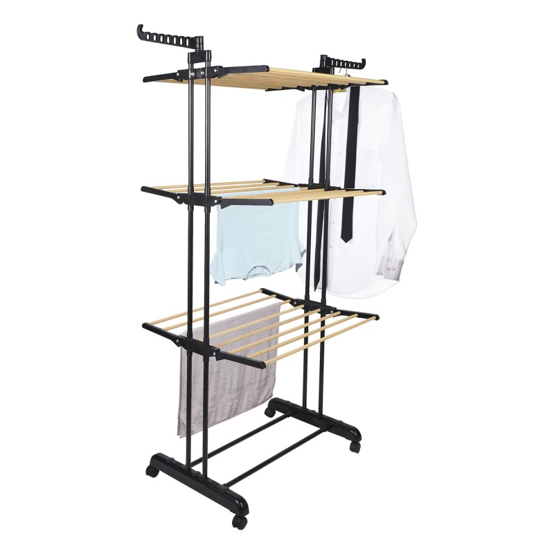 Étendoir Effet Bois 3 Étages Home Deco Factory