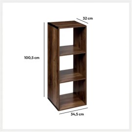 Etagère 3 cases Mix'n'modul Indus Marron - Five 2