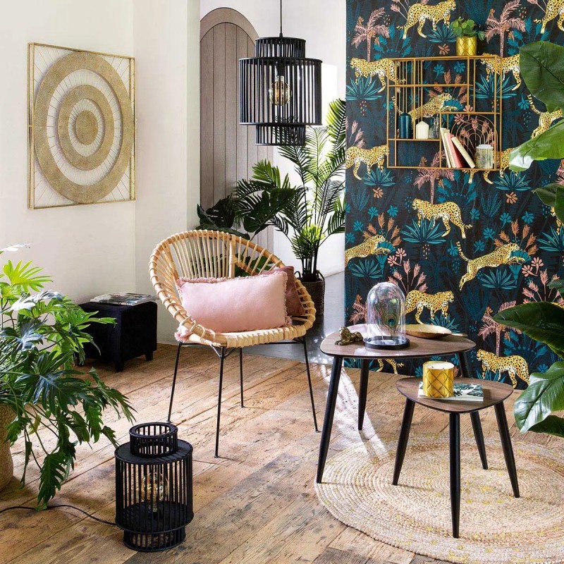 Fauteuil En Rotin Et Métal Keko Beige - Atmosphera