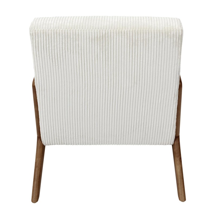 Fauteuil De Salon Côtelé Scott Beige - Home Deco Factory