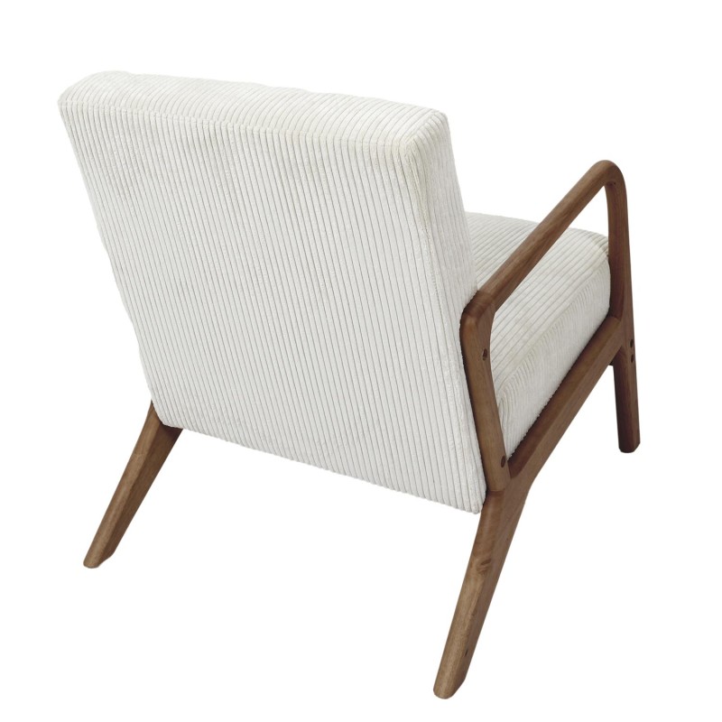 Fauteuil De Salon Côtelé Scott Beige - Home Deco Factory