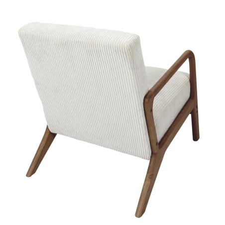 Fauteuil De Salon Côtelé Scott Beige - Home Deco Factory