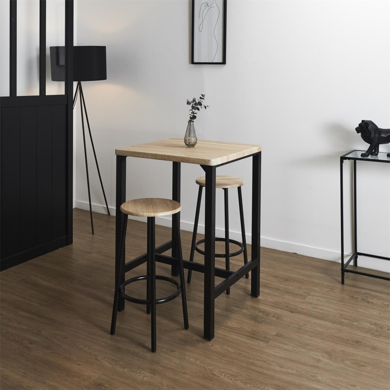 Table à manger avec 2 tabourets Loka - Home Deco Factory