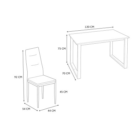 Table avec 4 chaises Abbott - Home Deco Factory