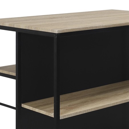 Table ilot 2 tabourets Loka Noir - Home Deco Factory